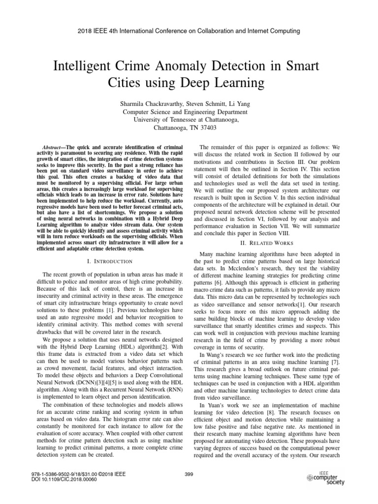 Deep Learning for Crime Detection in Cities | PDF | Computers ...