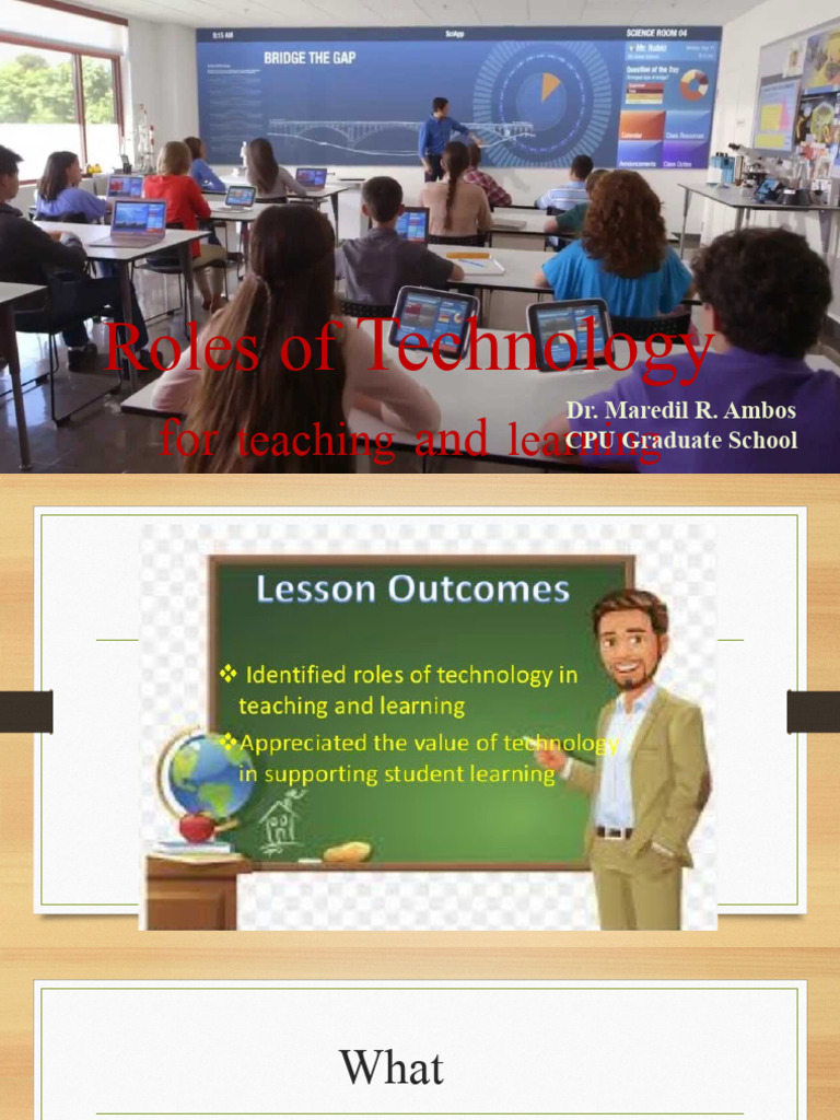 Module 1 Lesson 3 Roles Of Technology For Teaching And Learning Pdf