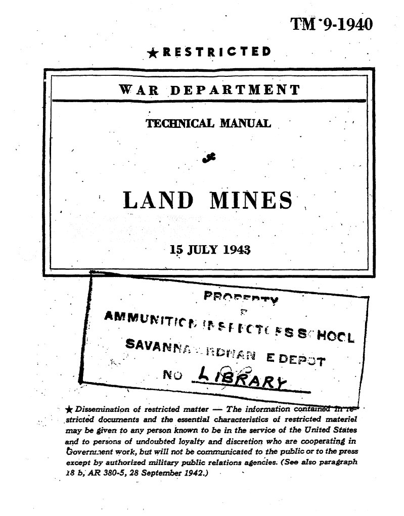 TM 91940, Land Mines PDF