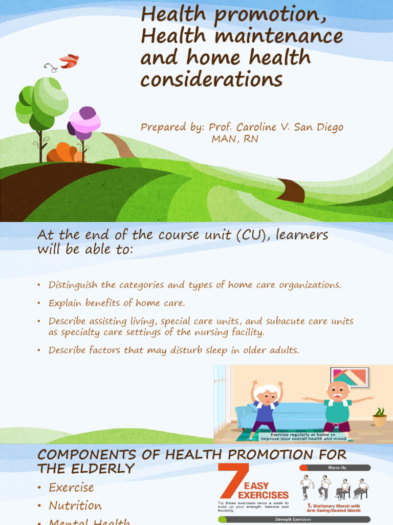 Elderly Health Promotion Guide | PDF | Self-Improvement