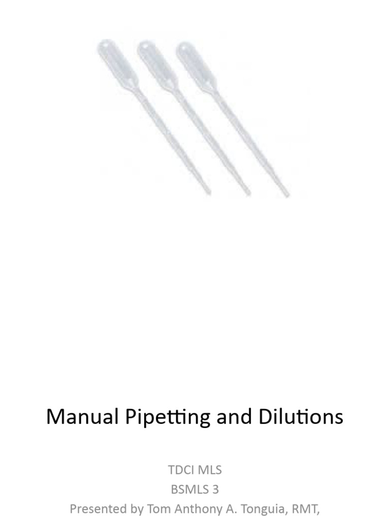 Manual Pipetting and Serial Dilution PDF