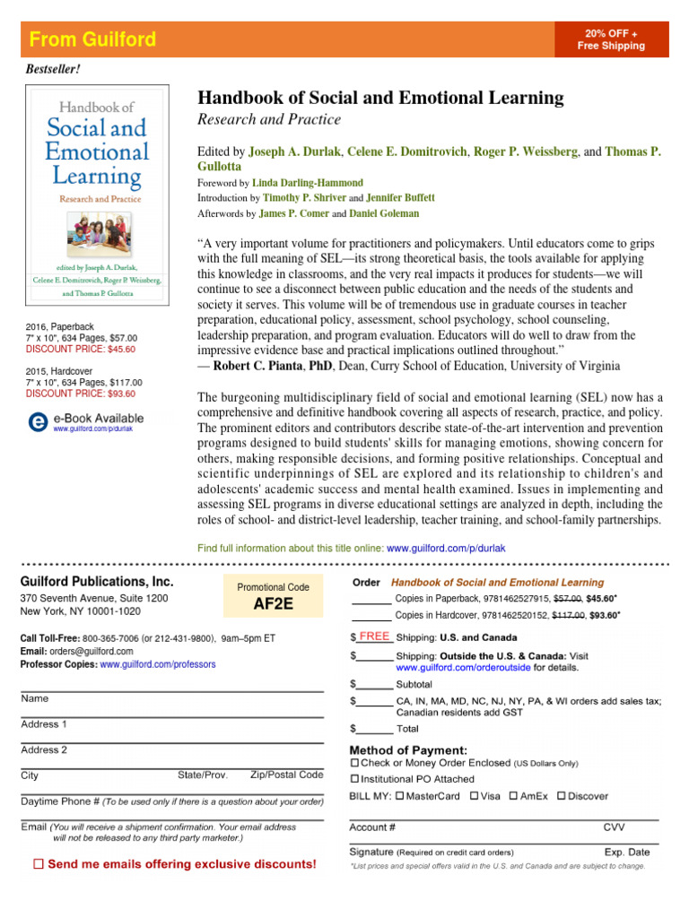 Handbook of Social and Emotional Learning | PDF | Wellness