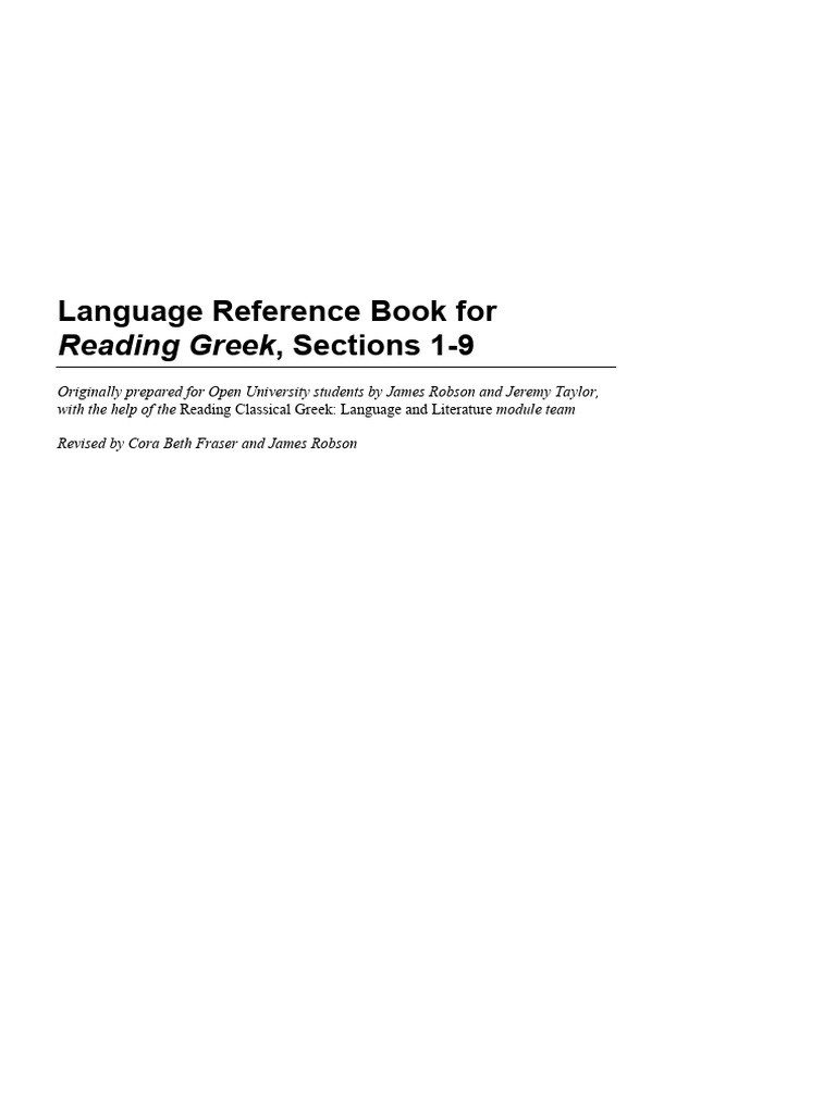 Reading greek language reference book pdf