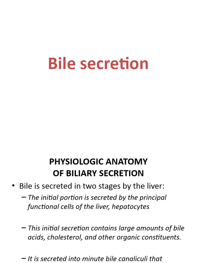 Bile Secretion Biology Diagrams