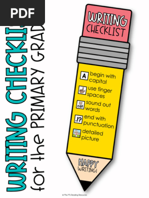 Pencil Writing Checklist