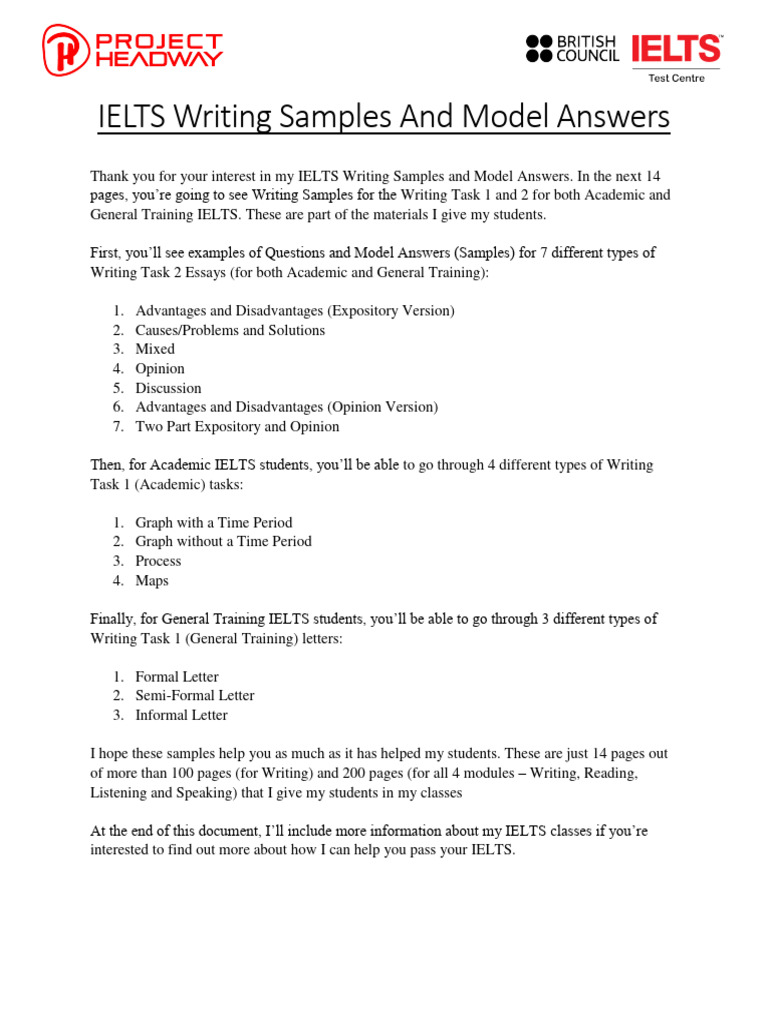 IELTS Writing Samples | PDF