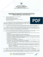 Division Memorandum No. 224 s. 2023 Recruitment and Selection for Teacher Applicants of Kindergarten Elementary Junior High School and Senior High School for Sy 2023-2024