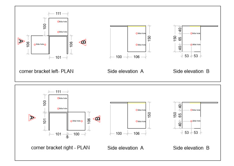 Technical Drawings for Corner Brackets | PDF