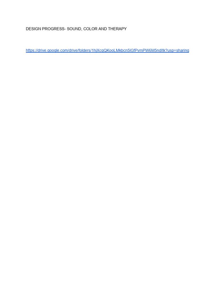 Design Progress - Sound, Color and Therapy | PDF