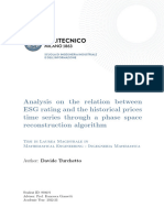 Analysis On The Relation Between ESG Rating and The Historical Prices Time Series Through A Phase Space Reconstruction Algorithm