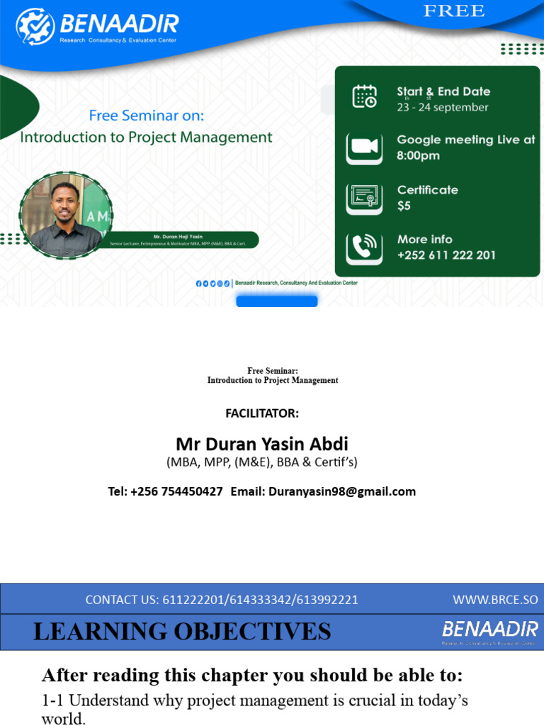 Intro to project management pdf