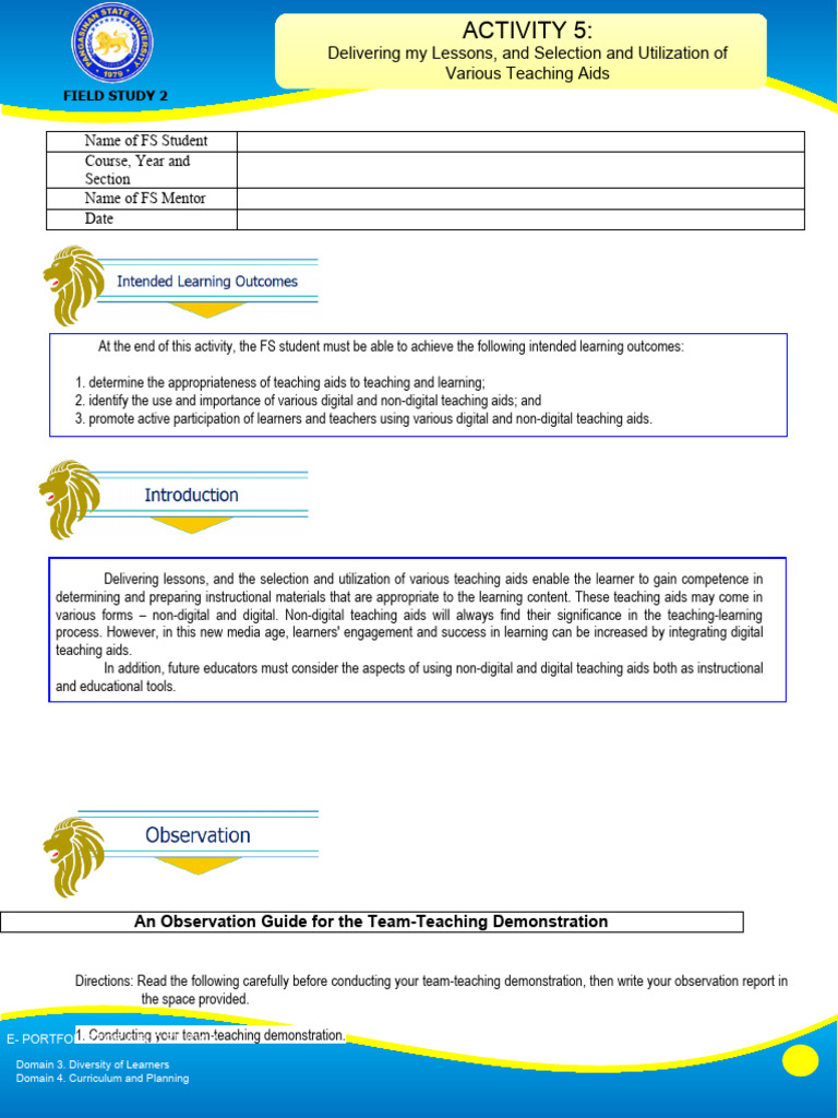 FS 2 Activity 5 PDF Teachers Learning