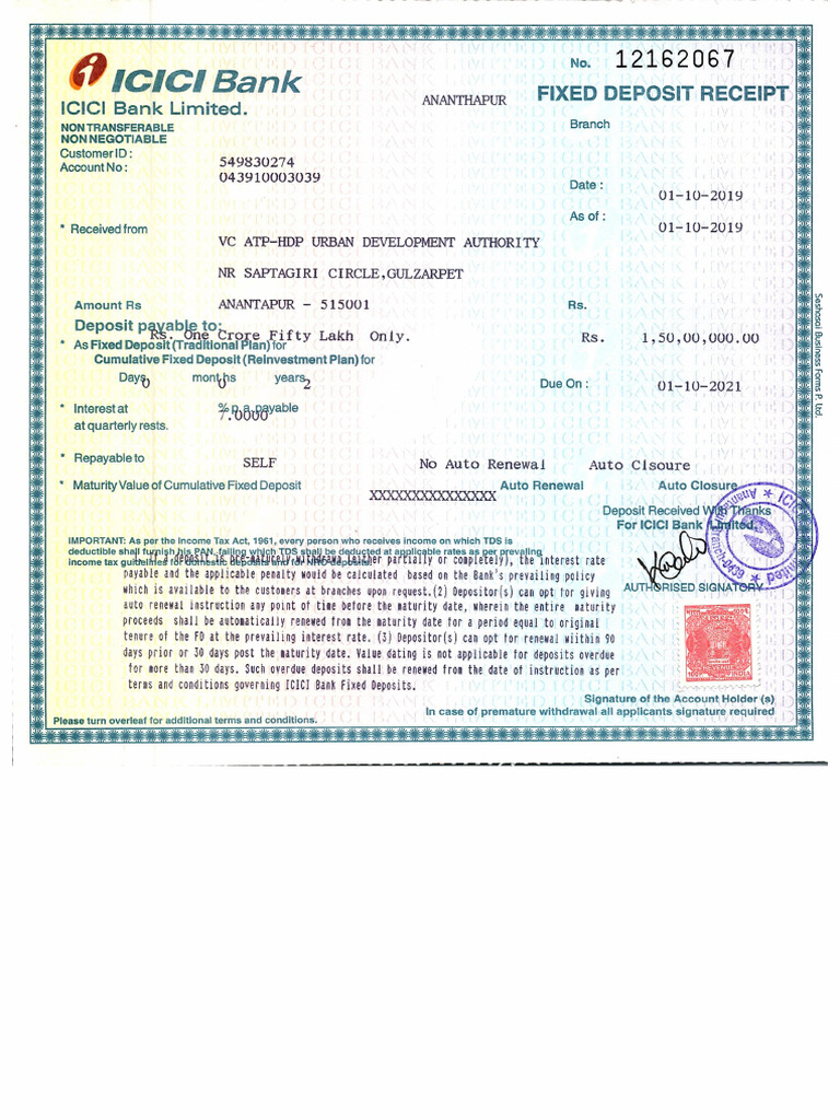 ICICI Fixed Deposit | PDF