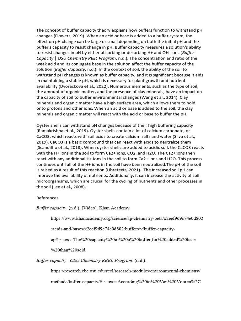 The concept of buffer capacity theory explains how pdf