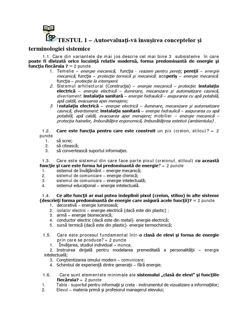 1.2. Test de Autoevaluare La Tema 1 | PDF
