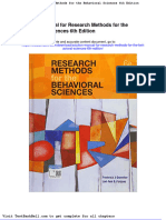 Solution Manual For Research Methods For The Behavioral Sciences 6th Edition Full Download