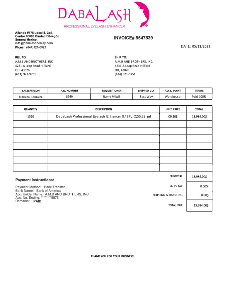 Edited - Dabalash Invoice | PDF