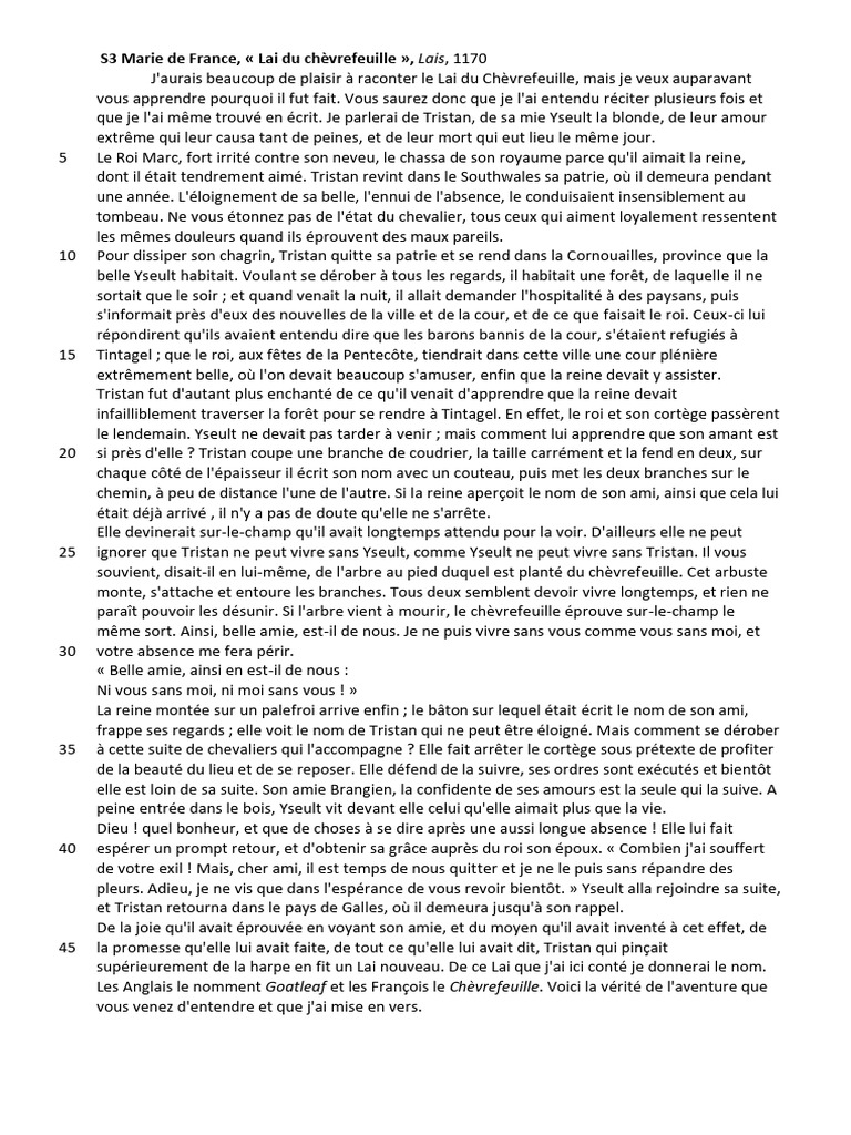 Le Lai Du Chèvrefeuille Explication – NITB