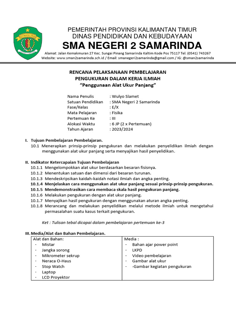 RPP Deep Learning Fisika Kelas X | PDF