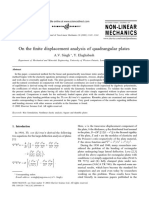 On The Nite Displacement Analysis of Quadrangular Plates: A.V. Singh, Y. Elaghabash