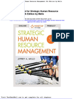 Solution Manual For Strategic Human Resource Management 5th Edition by Mello Full Download
