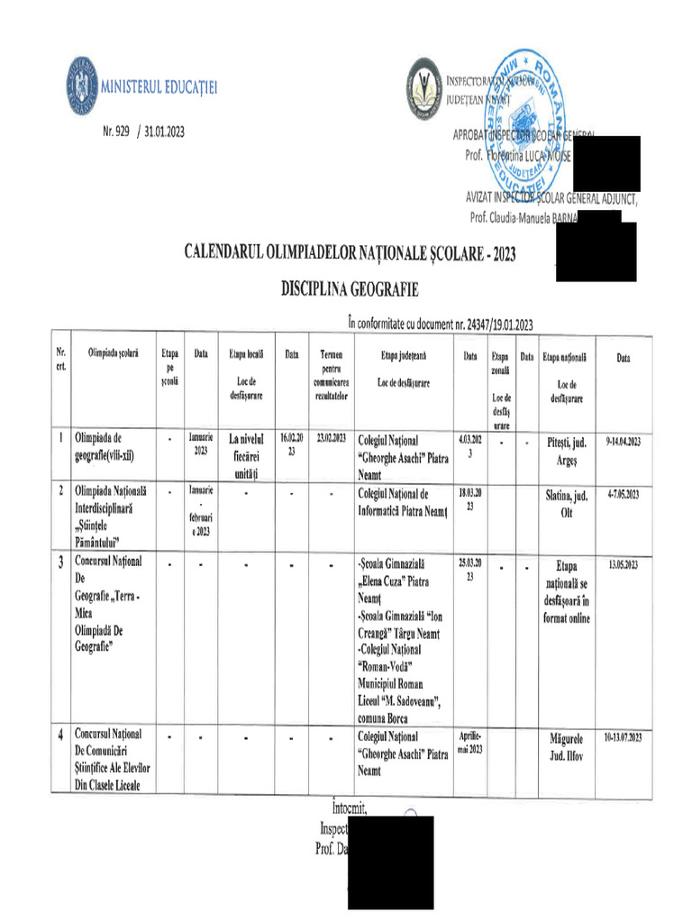 Calendarolimpiadesiconcursurigeografie 2023 PDF