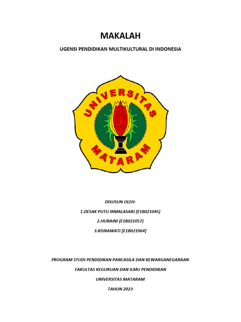 Makalah ugensi pendidikan multikultural di indonesia pdf
