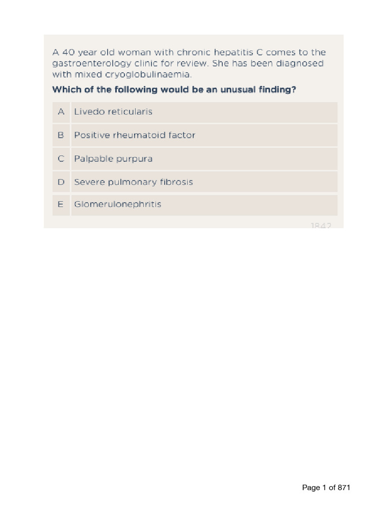 2 - PasTest 2020 Gastroenterology MRCP1 Q.bank | PDF