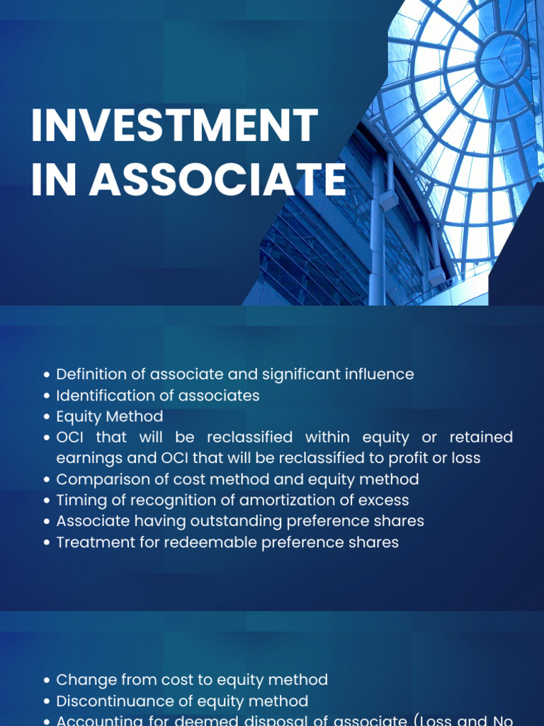 Accounting for Investment in Associates | PDF
