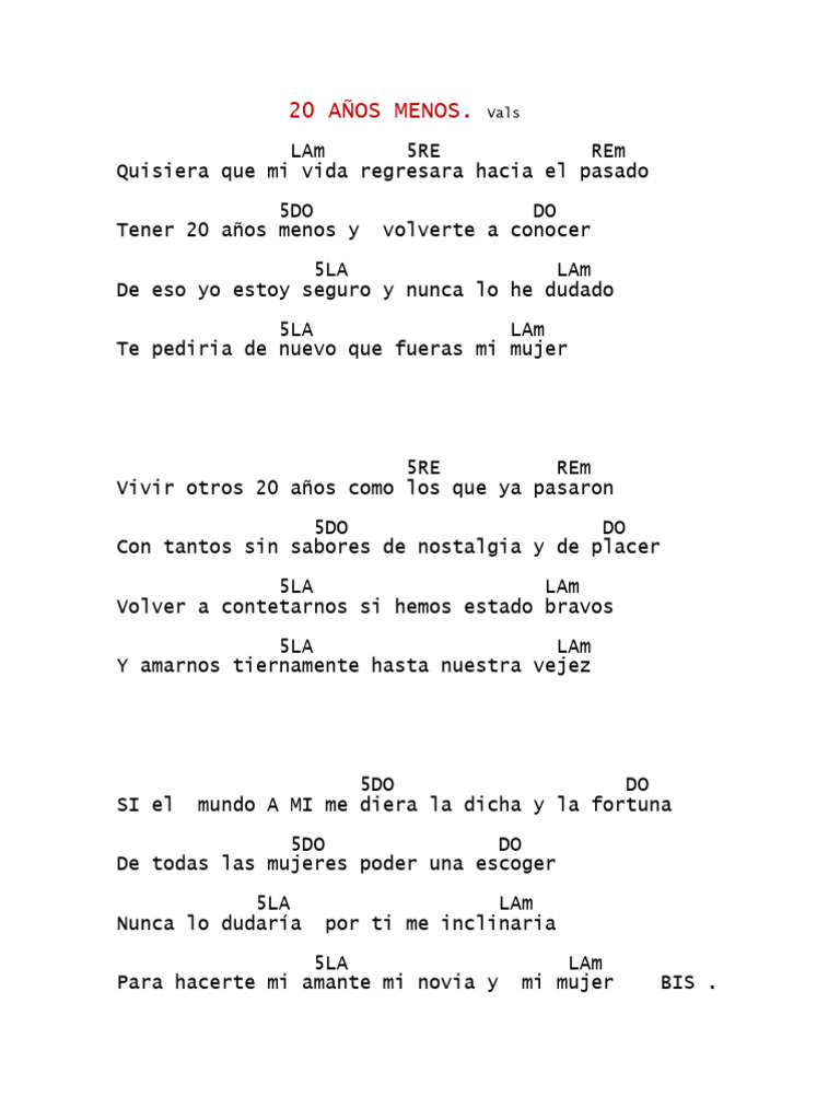 Acordes de Canciones de Amor y Nostalgia | PDF | Amor, image size:768x1024