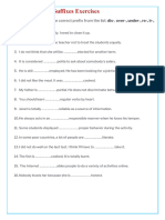 Prefixes and Suffixes Exercises With Answers PDF