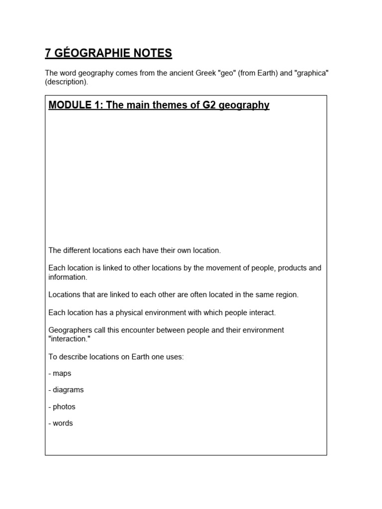 7 GÉOGRAPHIE NOTES PDF