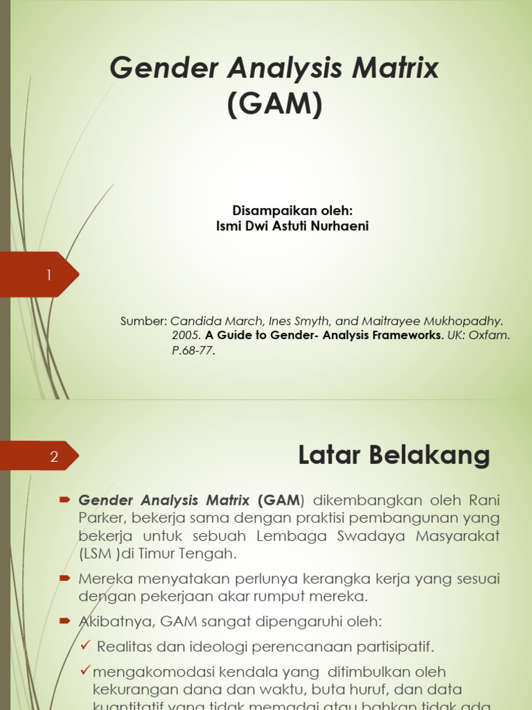 Matriks Analisis Gender (GAM) | PDF