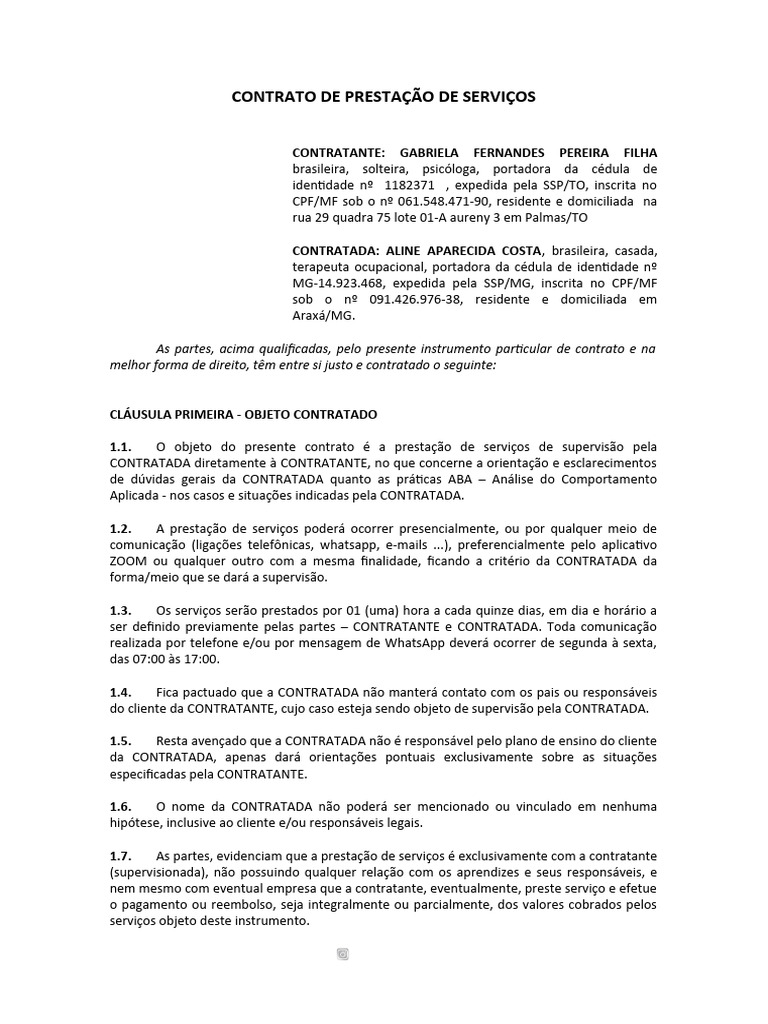 Contrato De Parceria Gabriela 2 3 Pdf Lei Das Obrigações Direito Comercial