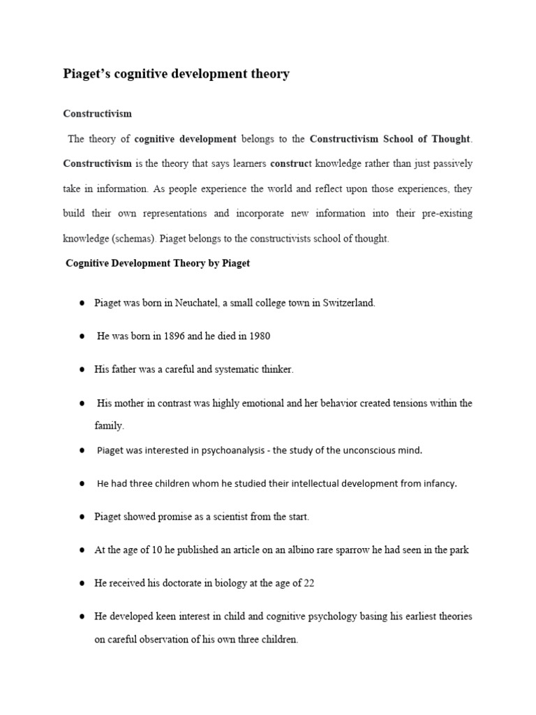 Cognitive Development Notes 2023 | PDF | Cognitive Development ...