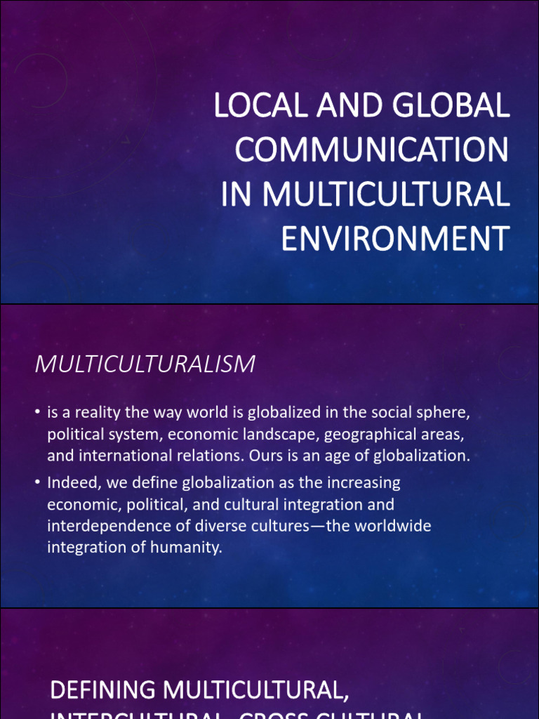 Discussion 4 Local and Global Communication in Multicultural ...