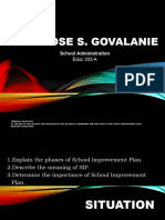 Govalanie, Imeerose S Slide Deck. - School Improvement Planning