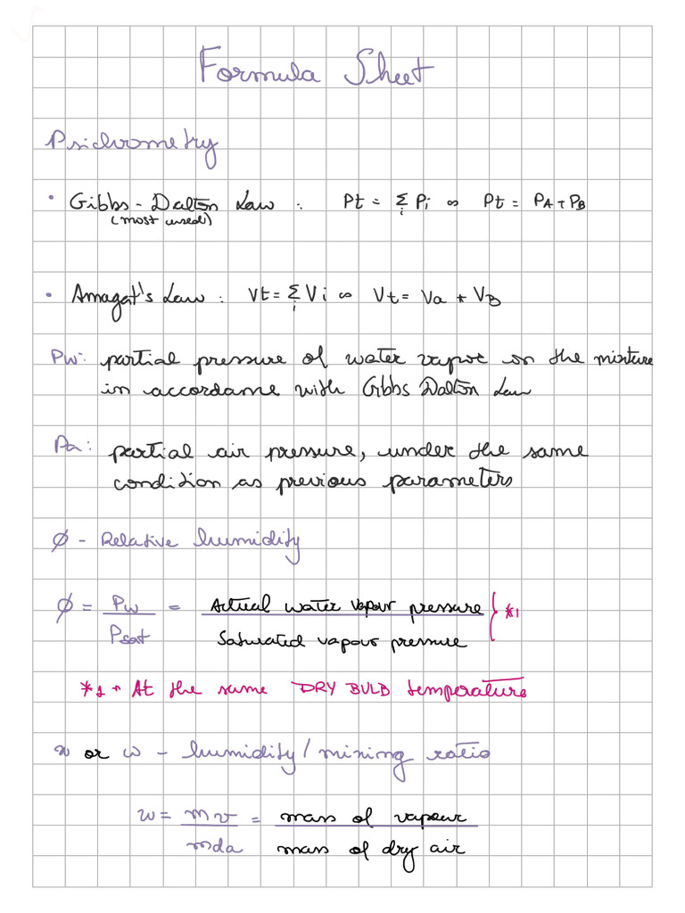 Formula Sheet | PDF