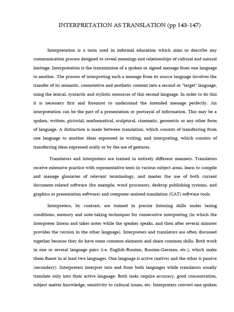 Understanding Interpretation and Translation | PDF | Language Arts ...