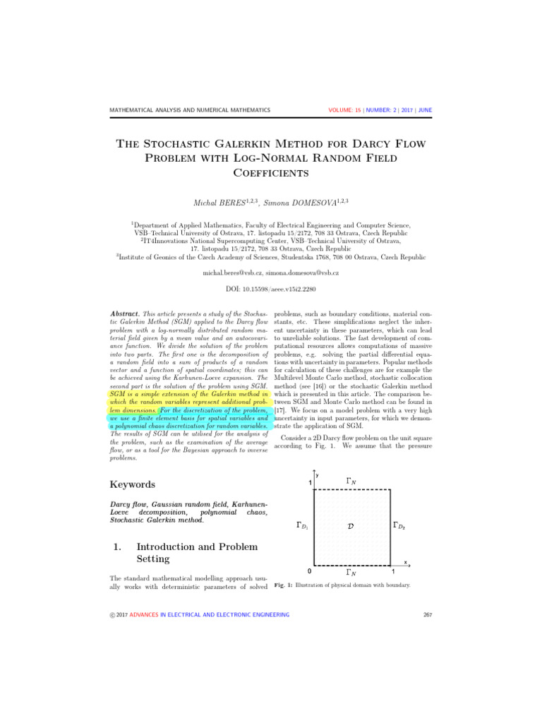 Stochastic Galerkin Method for Darcy Flow | PDF | Eigenvalues And ...