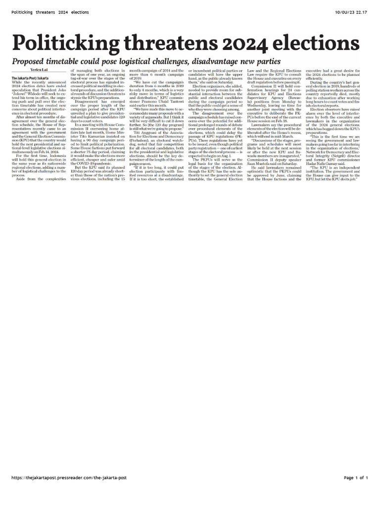 Politick Ing Threatens 2024 Elec Tions PDF