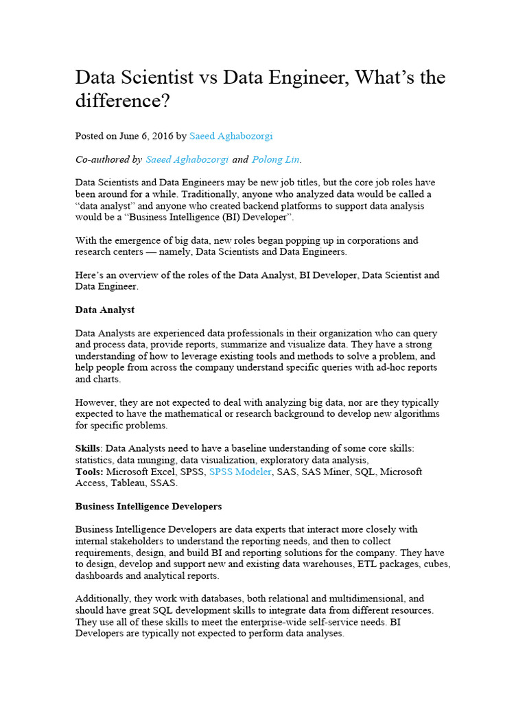 Data scientist vs data engineer pdf
