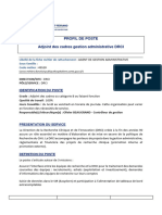 Fiche de Poste Renfort Administratif DRCI