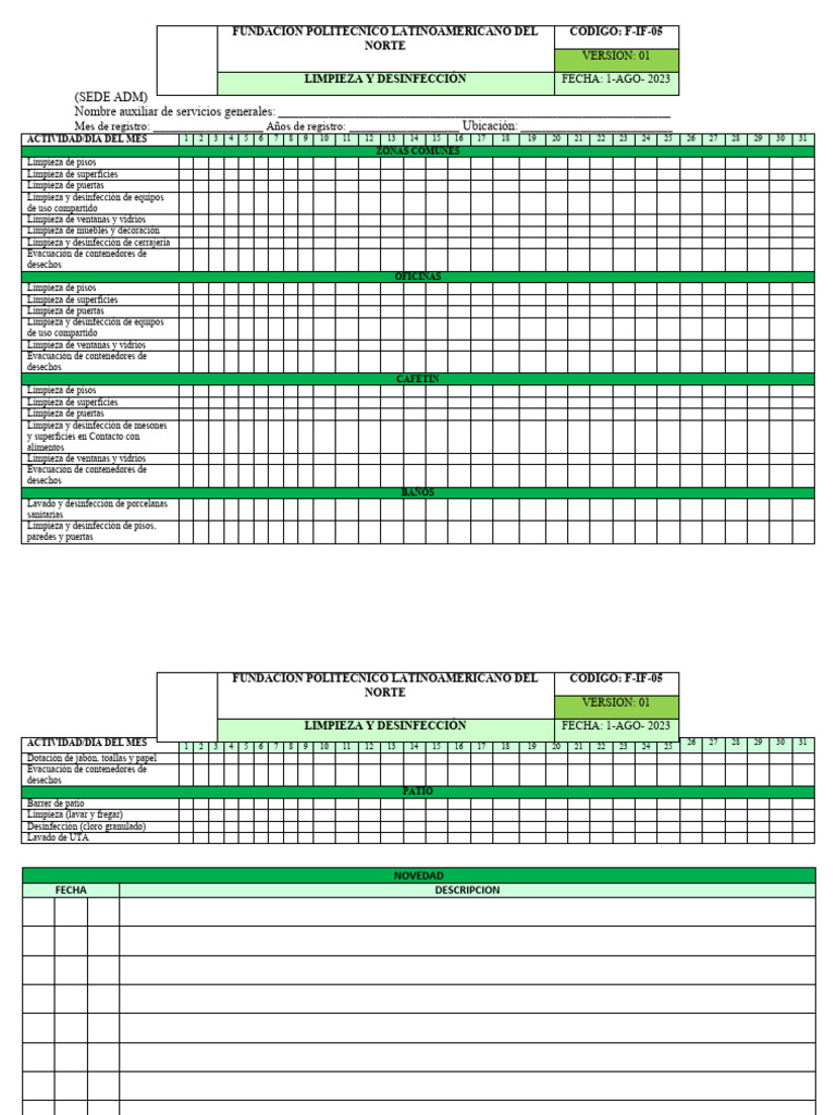 Anexo 1 f if 05 limpieza y desinfecci n pdf