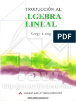 Introducción Al Álgebra Lineal - Serge Lang - 2ed