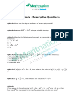 Polynomials - Descriptive Questions - 1675788762