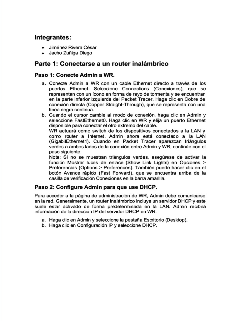 Tarea 5 13110 Packet Tracer Configure A Wireless Network Es XL ...