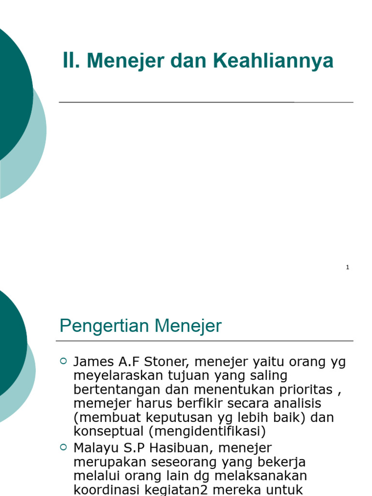 II. Menejer Dan Keahliannya | PDF