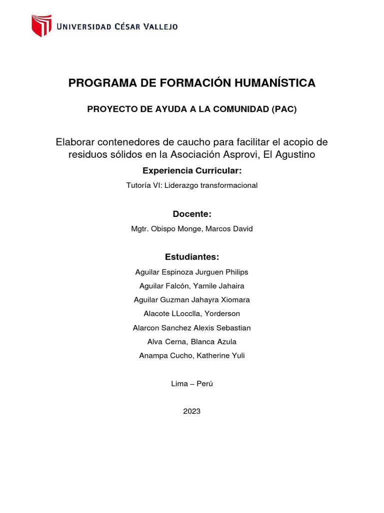 Proyecto PAC: Contenedores para Residuos | PDF | Residuos | Reciclaje