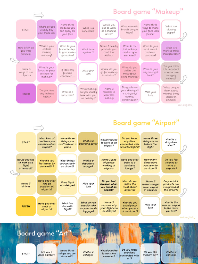 Board Games PDF Cosmetics Airport